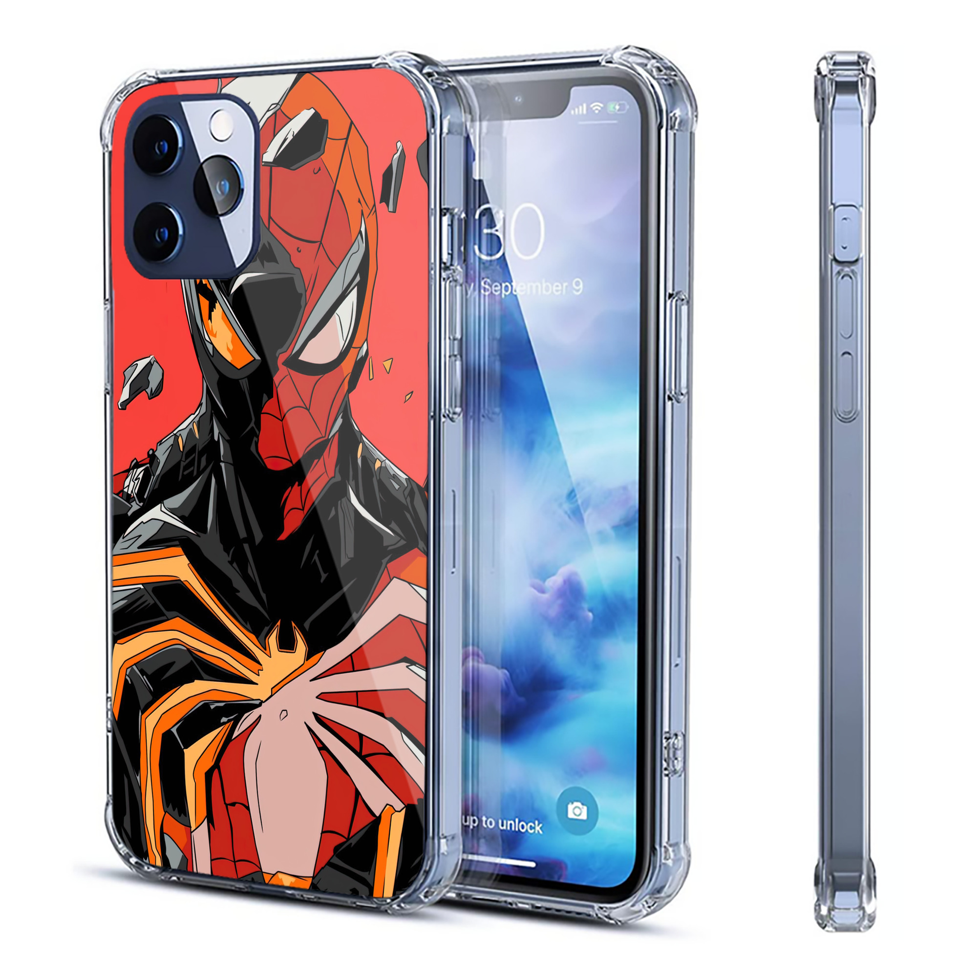 （画像用） Spider Man スパイダーマン 【iPhone 12シリーズ対応】透明スマホケース（クリアソフトケース）